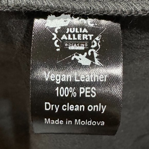 Julia Allert Long button-up Trench/ Raincoat Eco-Leather Black - Picture 8 of 9